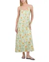 Point Satin A Line Slip Dress In Dried Flowers