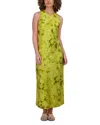 Point Satin Column Dress In Multi