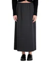 Point Satin Maxi Skirt In Black