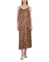 Point Satin Slip Dress In Multi