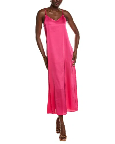 Point Satin Slip Dress In Multi