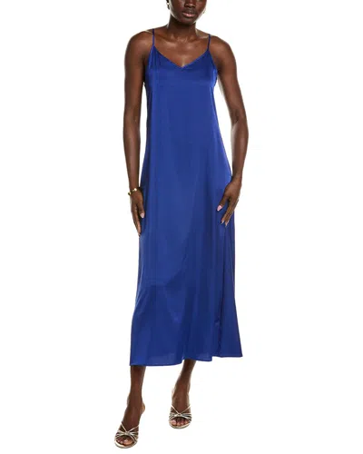 Point Satin Slip Dress In Multi