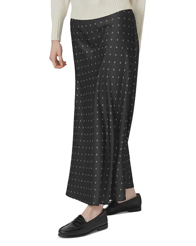 Point Satin Slip Maxi Skirt In Black