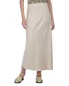 Point Satin Slip Skirt In Ecru