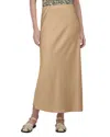 Point Satin Slip Skirt In Sand