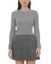 Point Scallop Knit Sweater In Gray