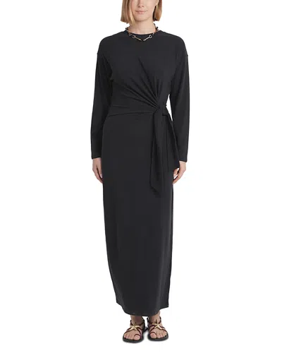 Point Side Tie Maxi Dress In Black