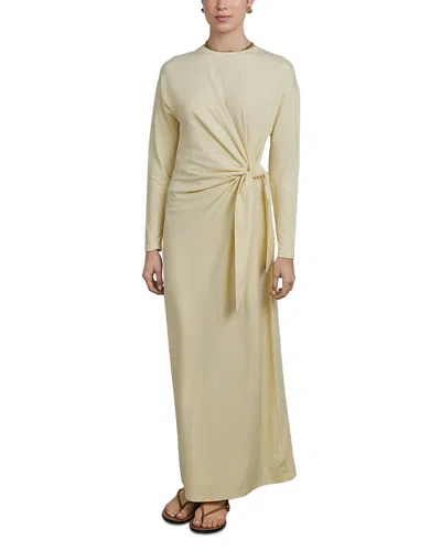 Point Side Tie Maxi Dress In Neutral