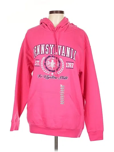 Pre-owned Point Sportswear Pullover Hoodie In Pink