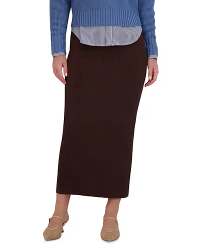 Point Straight Bodycon Skirt In Brown