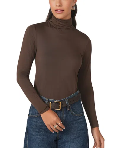 Point Stretch Knit Turtleneck In Burgundy