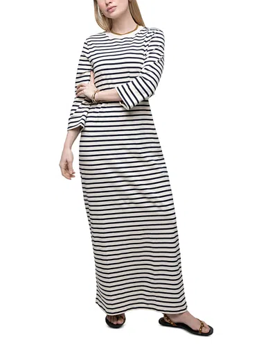 Point Stripe Maxi Dress In Black