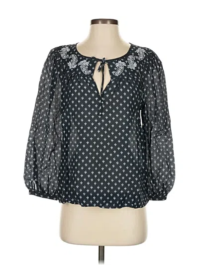 Pre-owned Point Sur 3/4 Sleeve Blouse In Black