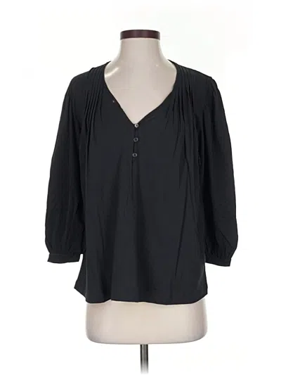 Pre-owned Point Sur 3/4 Sleeve Blouse In Black