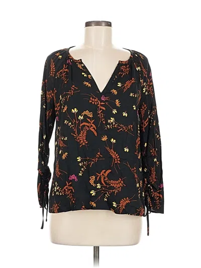 Pre-owned Point Sur 3/4 Sleeve Blouse In Black
