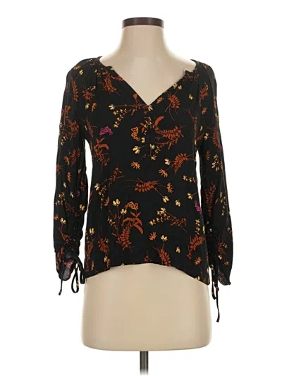 Pre-owned Point Sur 3/4 Sleeve Blouse In Black