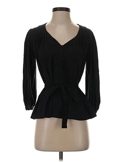 Pre-owned Point Sur 3/4 Sleeve Blouse In Black