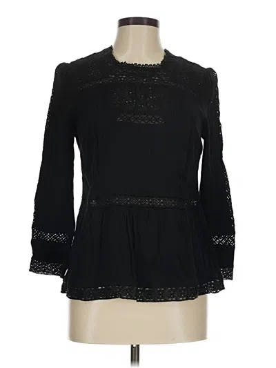Pre-owned Point Sur 3/4 Sleeve Blouse In Black