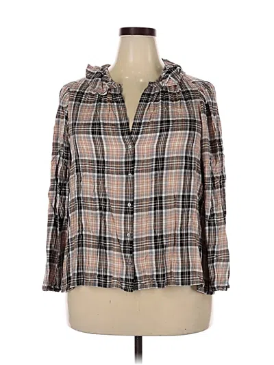 Pre-owned Point Sur 3/4 Sleeve Blouse In Brown