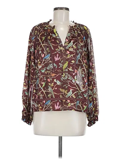 Pre-owned Point Sur 3/4 Sleeve Blouse In Brown