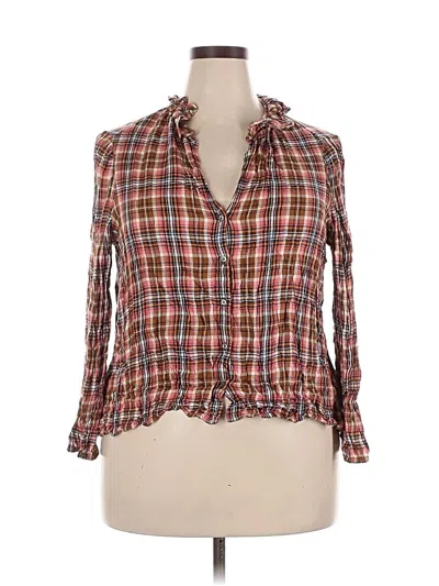 Pre-owned Point Sur 3/4 Sleeve Blouse In Brown