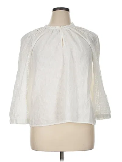 Pre-owned Point Sur 3/4 Sleeve Blouse In Ivory
