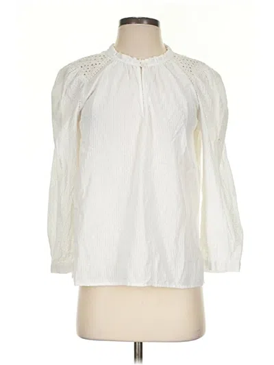 Pre-owned Point Sur 3/4 Sleeve Blouse In Ivory