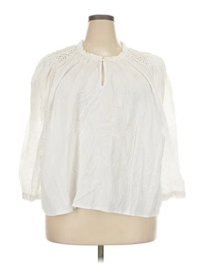 Pre-owned Point Sur 3/4 Sleeve Blouse In Ivory