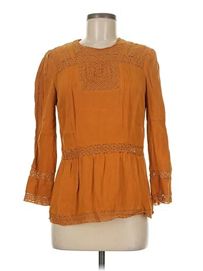 Pre-owned Point Sur 3/4 Sleeve Blouse In Orange