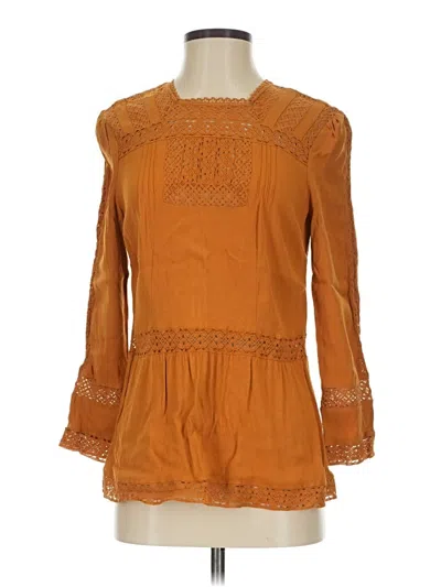 Pre-owned Point Sur 3/4 Sleeve Blouse In Orange
