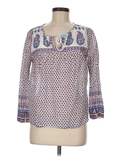 Pre-owned Point Sur 3/4 Sleeve Blouse In Purple
