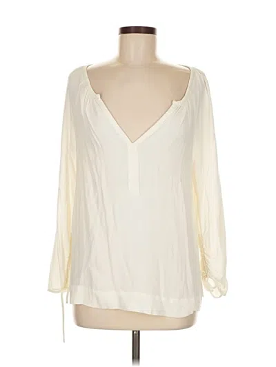 Pre-owned Point Sur 3/4 Sleeve Blouse In White