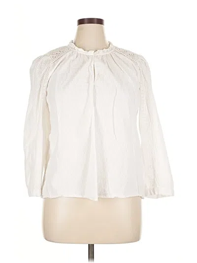 Pre-owned Point Sur 3/4 Sleeve Blouse In White