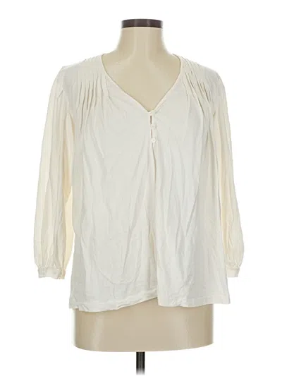 Pre-owned Point Sur 3/4 Sleeve Blouse In White