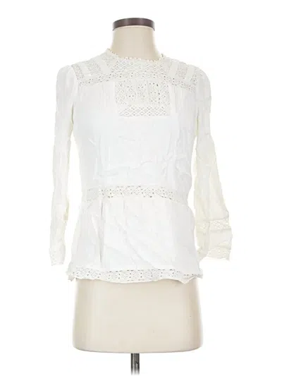 Pre-owned Point Sur 3/4 Sleeve Blouse In White