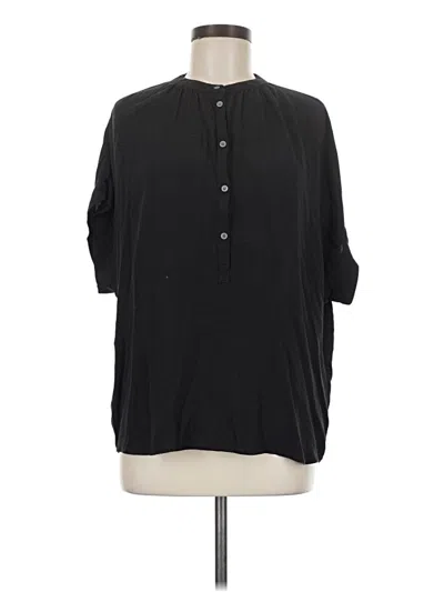 Pre-owned Point Sur 3/4 Sleeve Button Down Shirt In Black