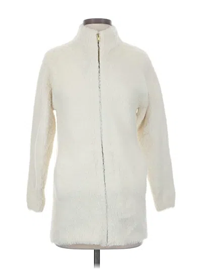 Pre-owned Point Sur Faux Fur Jacket In White