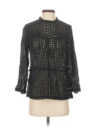 Pre-owned Point Sur Long Sleeve Blouse In Black