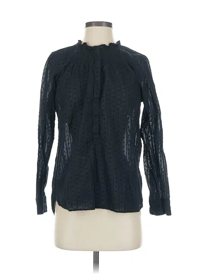 Pre-owned Point Sur Long Sleeve Blouse In Black