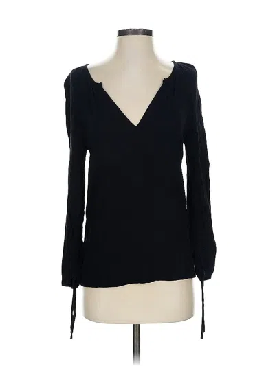 Pre-owned Point Sur Long Sleeve Blouse In Black