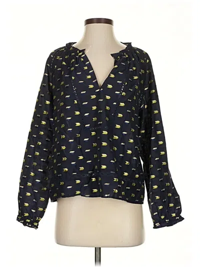 Pre-owned Point Sur Long Sleeve Blouse In Black