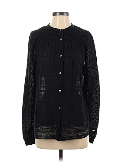 Pre-owned Point Sur Long Sleeve Blouse In Black