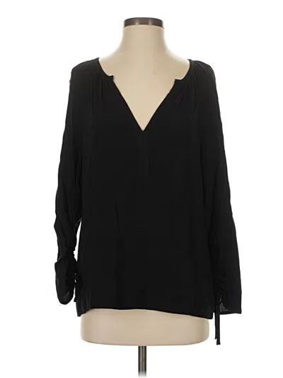 Pre-owned Point Sur Long Sleeve Blouse In Black