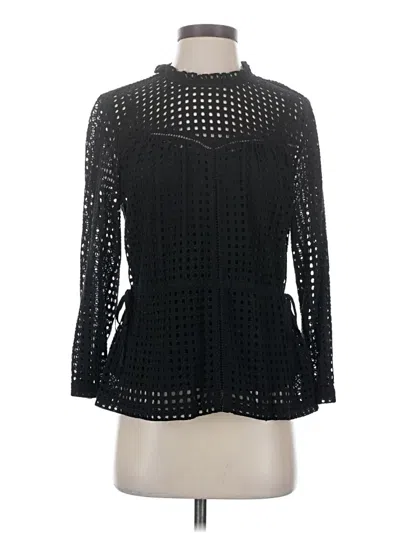 Pre-owned Point Sur Long Sleeve Blouse In Black