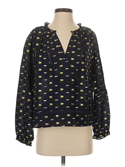 Pre-owned Point Sur Long Sleeve Blouse In Black