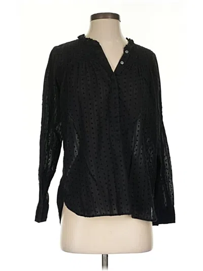 Pre-owned Point Sur Long Sleeve Blouse In Black