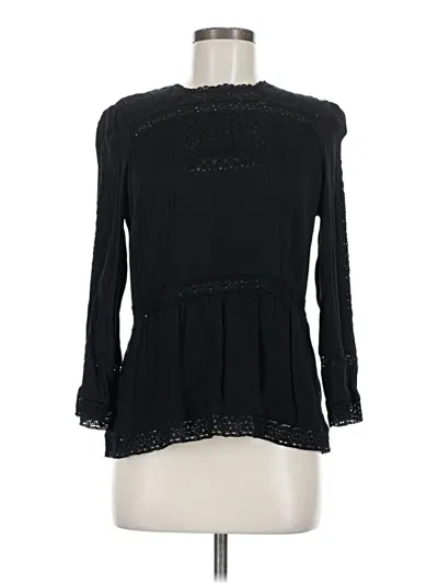 Pre-owned Point Sur Long Sleeve Blouse In Black