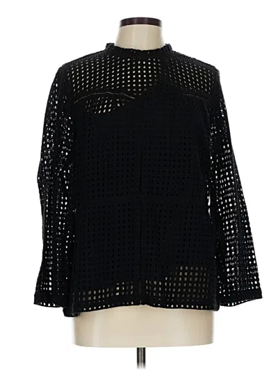 Pre-owned Point Sur Long Sleeve Blouse In Black