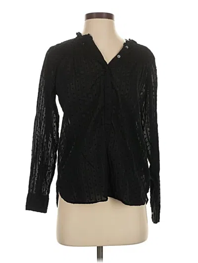 Pre-owned Point Sur Long Sleeve Blouse In Black