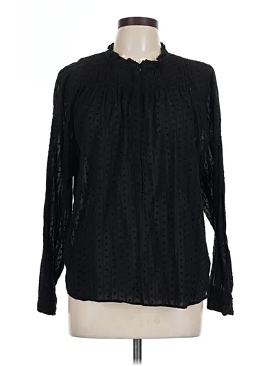 Pre-owned Point Sur Long Sleeve Blouse In Black